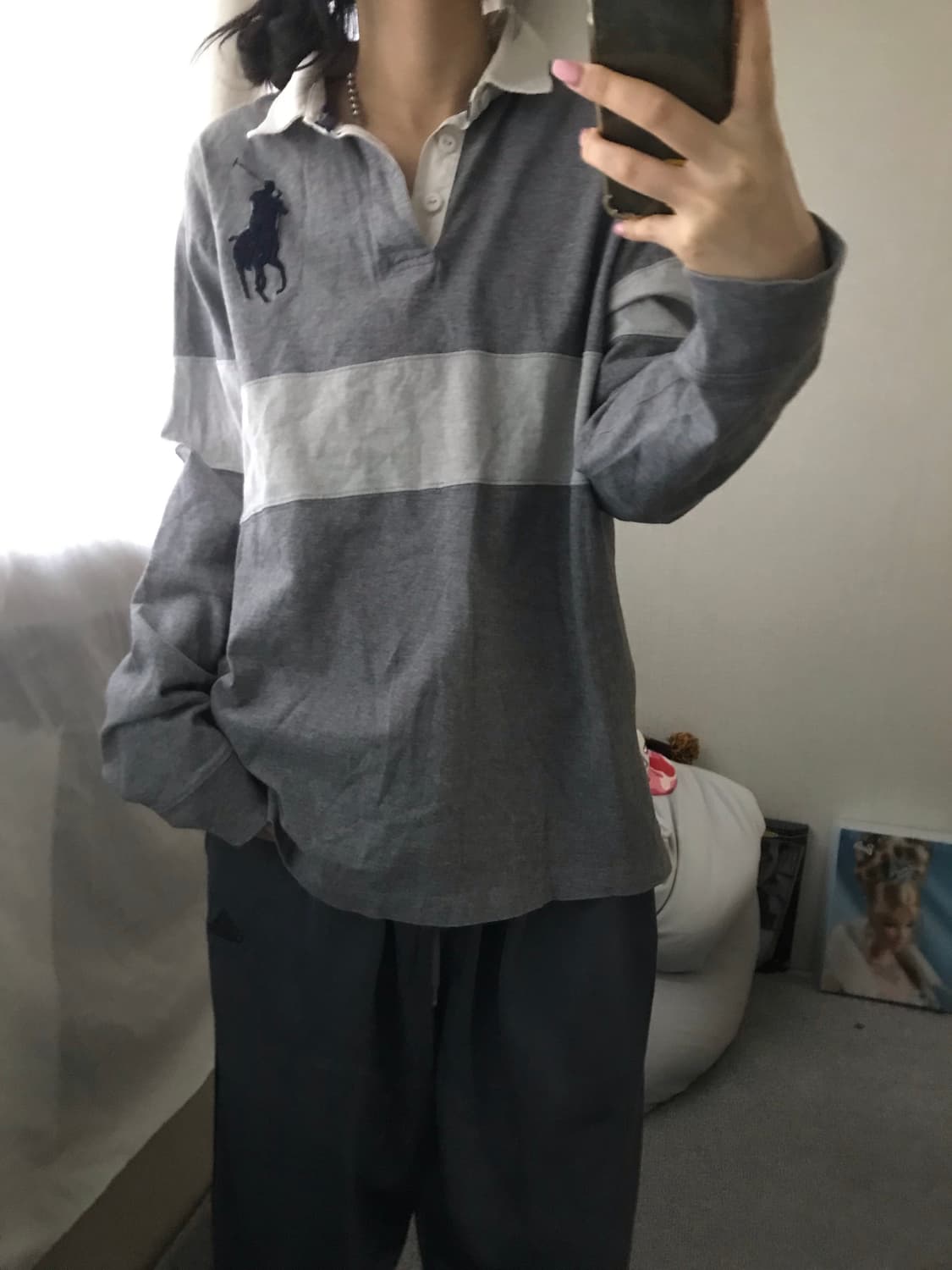 폴로 그레이 빅포니 럭비티셔츠 상품이미지1