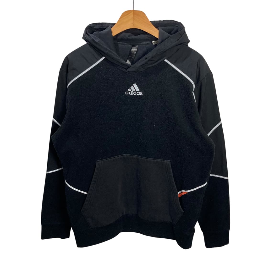 아디다스 블랙 플리스 후드 상품이미지2
