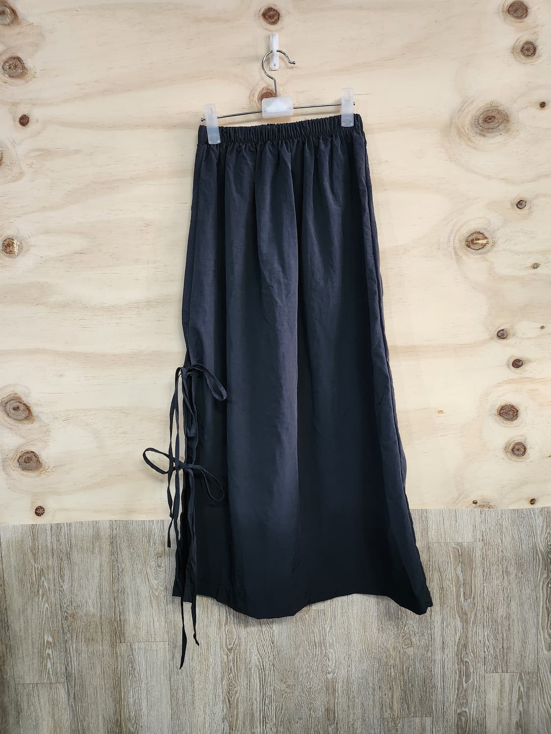 587) 끈 포인트 밴딩 롱 스커트 상품이미지2