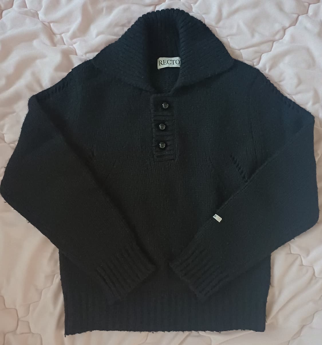 렉토 버튼업 니트 블랙 L 상품이미지1