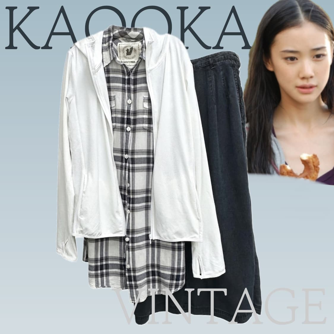 📖하구미의 도서관 코디세트📖 스즈코 후드집업 셔츠 원피스 모리걸 상품이미지1