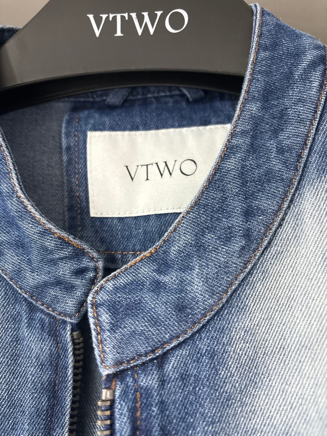브이투 워싱 바이커 데님 자켓 블루 m 상품이미지4