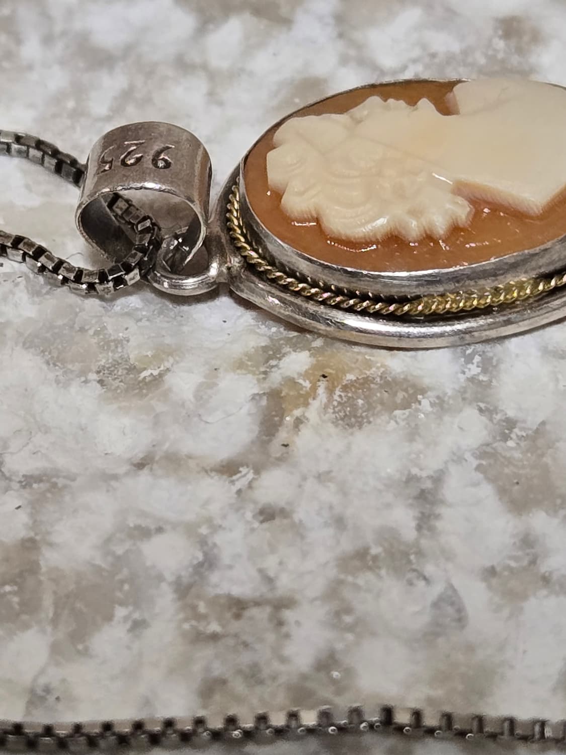 빈티지 카메오 펜던트 925 실버 이태리체인 상품이미지7