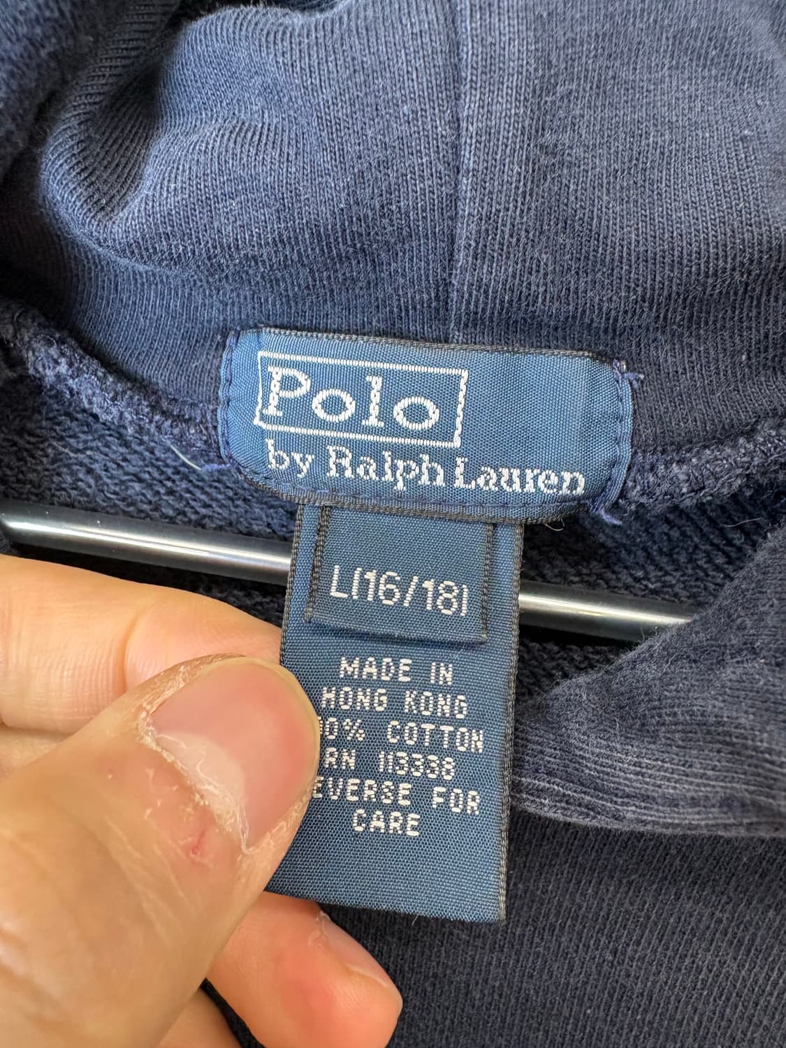 폴로랄프로렌 빈티지 보이즈 스펠 로고 후드티 네이비 상품이미지6