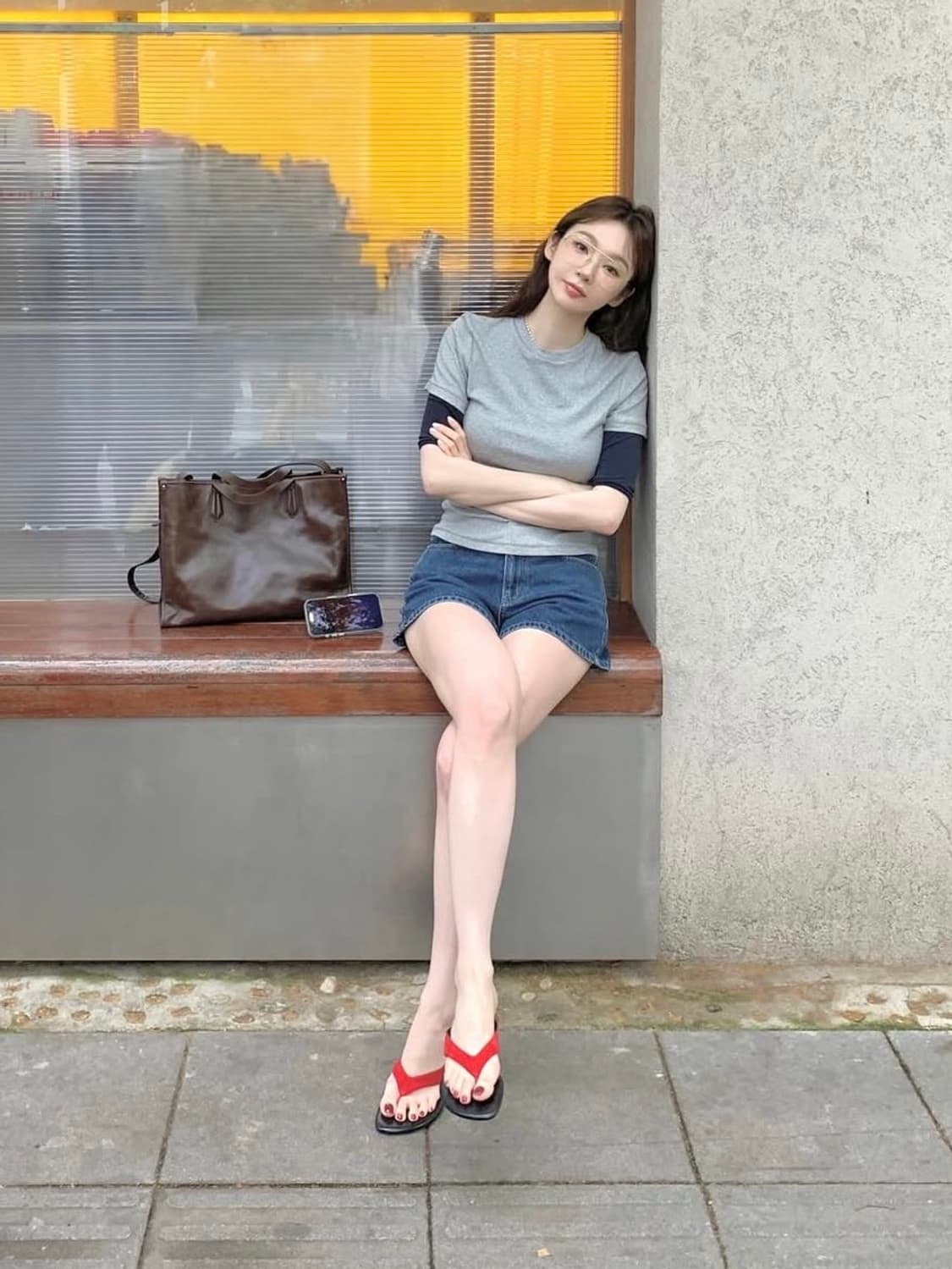 새상품) 강민경 자라 Zara 염소가죽 플립플랍 레드 블랙 상품이미지9