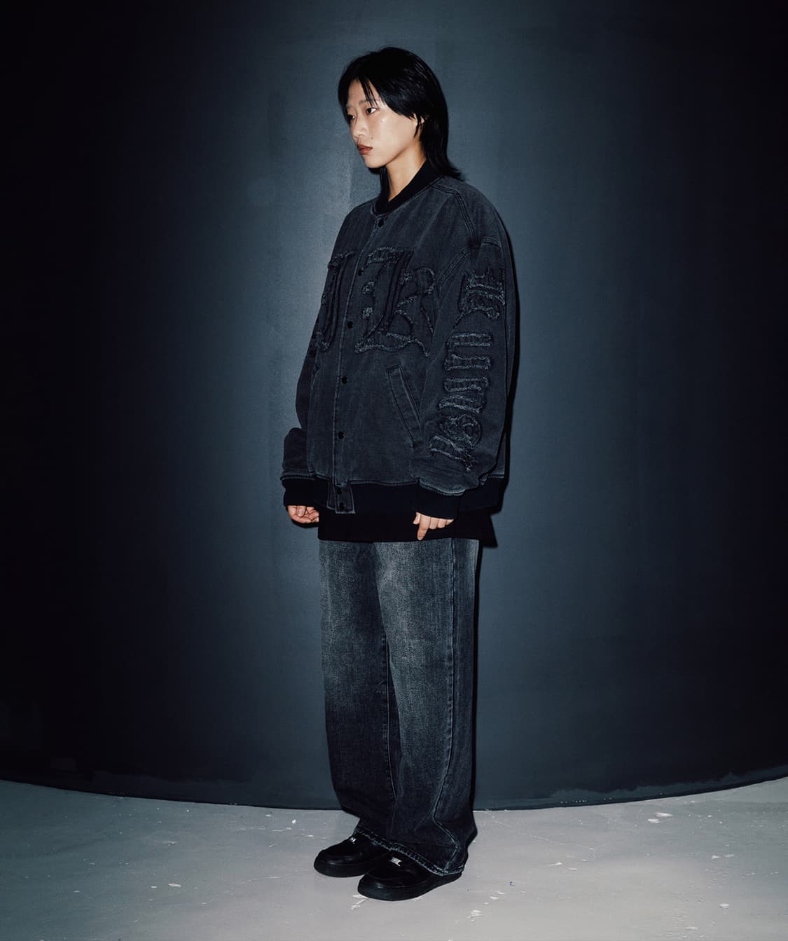 이스트쿤스트 데님 바시티 자켓 블랙 S 상품이미지4