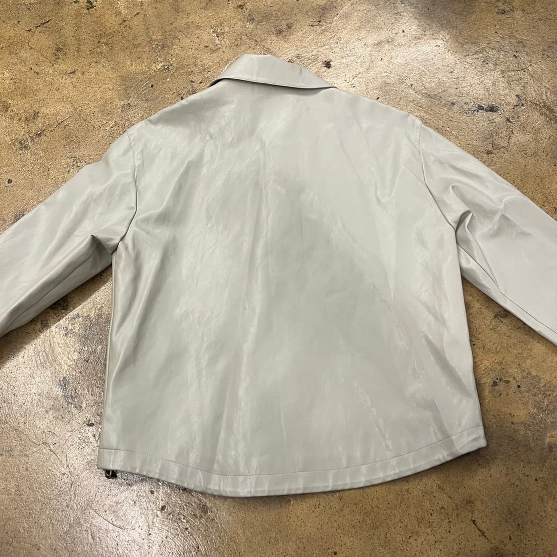 [정품/XS] 게스 아이보리 레더 자켓 b19 상품이미지4