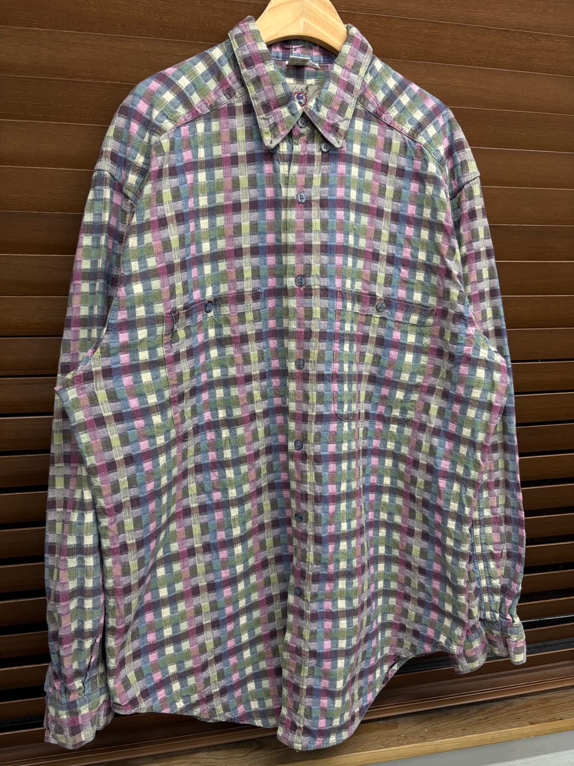 90s 테리토리 빈티지 패치워크 패턴 셔츠 상품이미지1