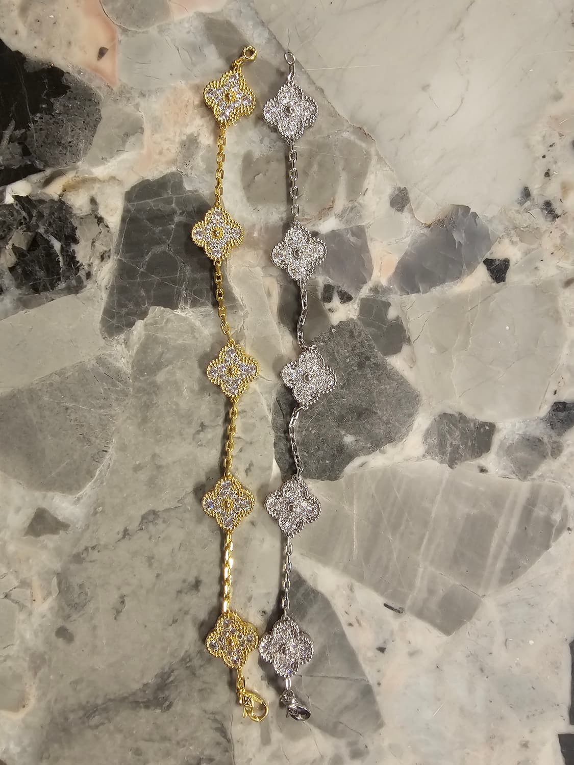 반클리프 알함브클로버 5모티브 팔찌 (화골 + 옐골) 세트팔찌 상품이미지1