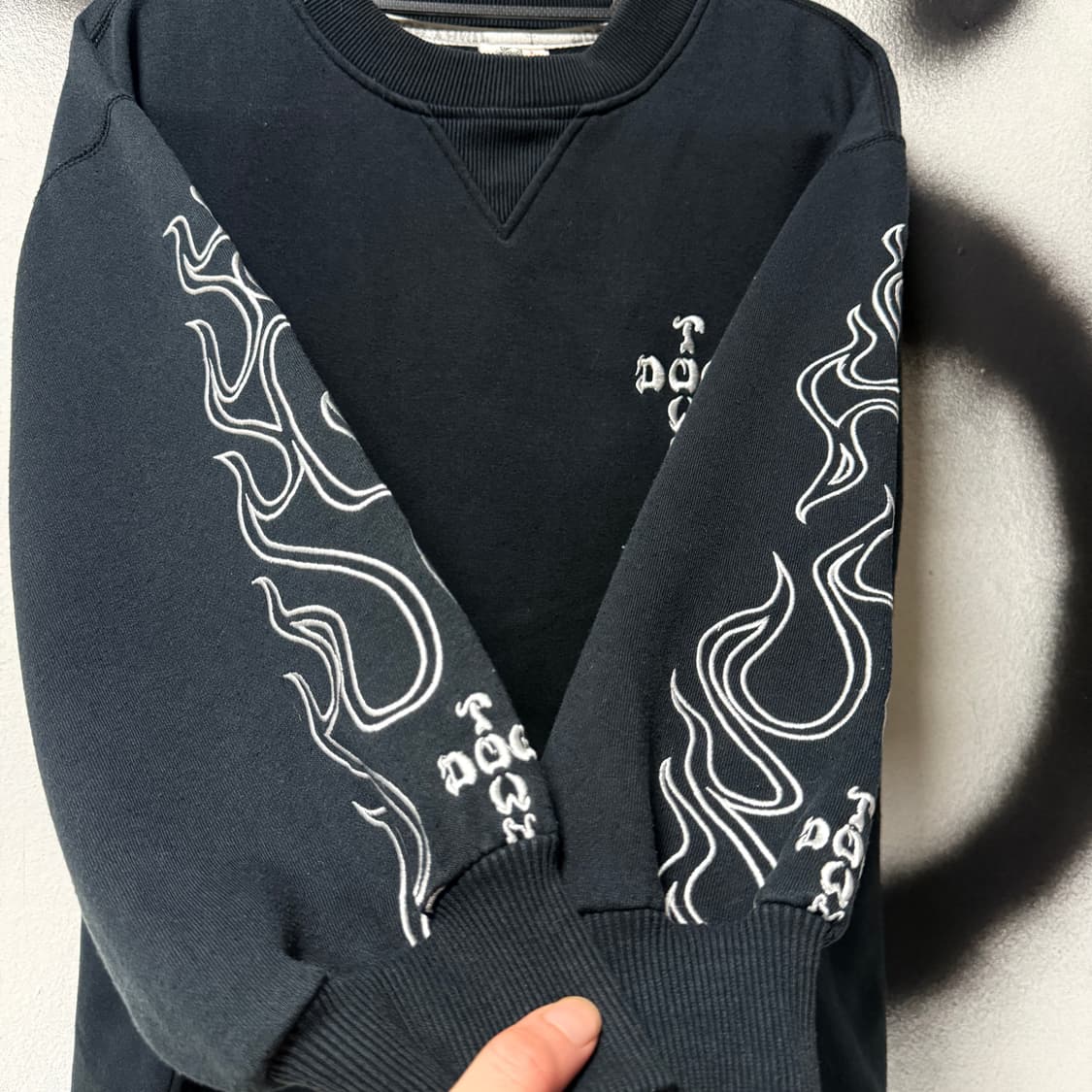 도그타운 재패니즈 오리엔탈 자수 디테일 크롭 스웻 셔츠 상품이미지5