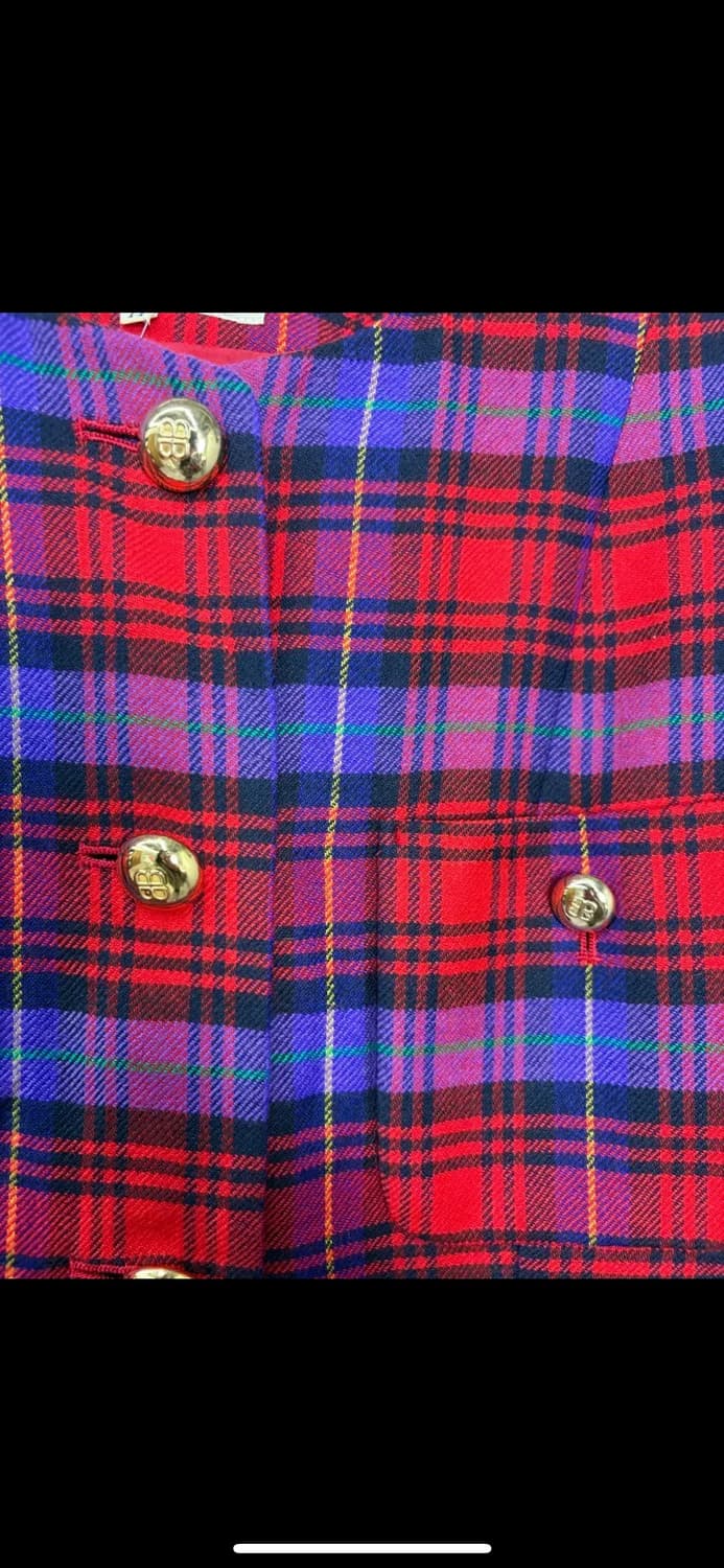 발렌시아가 논칼라 체크 자켓 H1877 상품이미지3