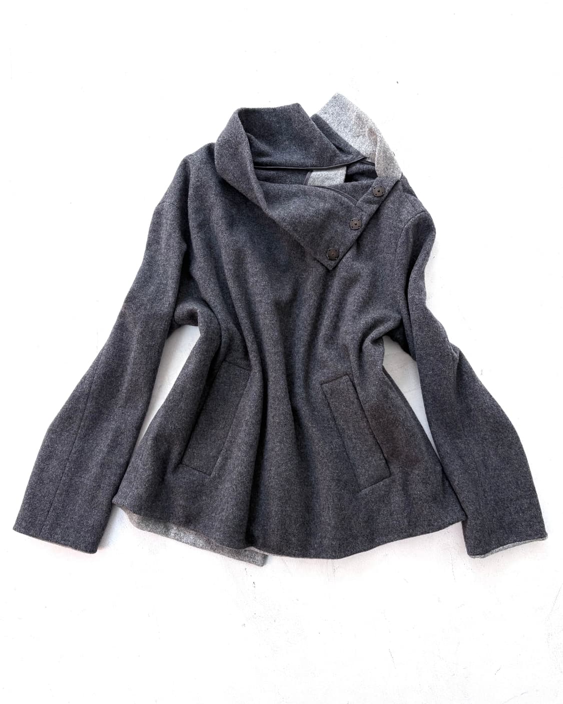 Grey wrap top + high neck knit onepiece 상품이미지8