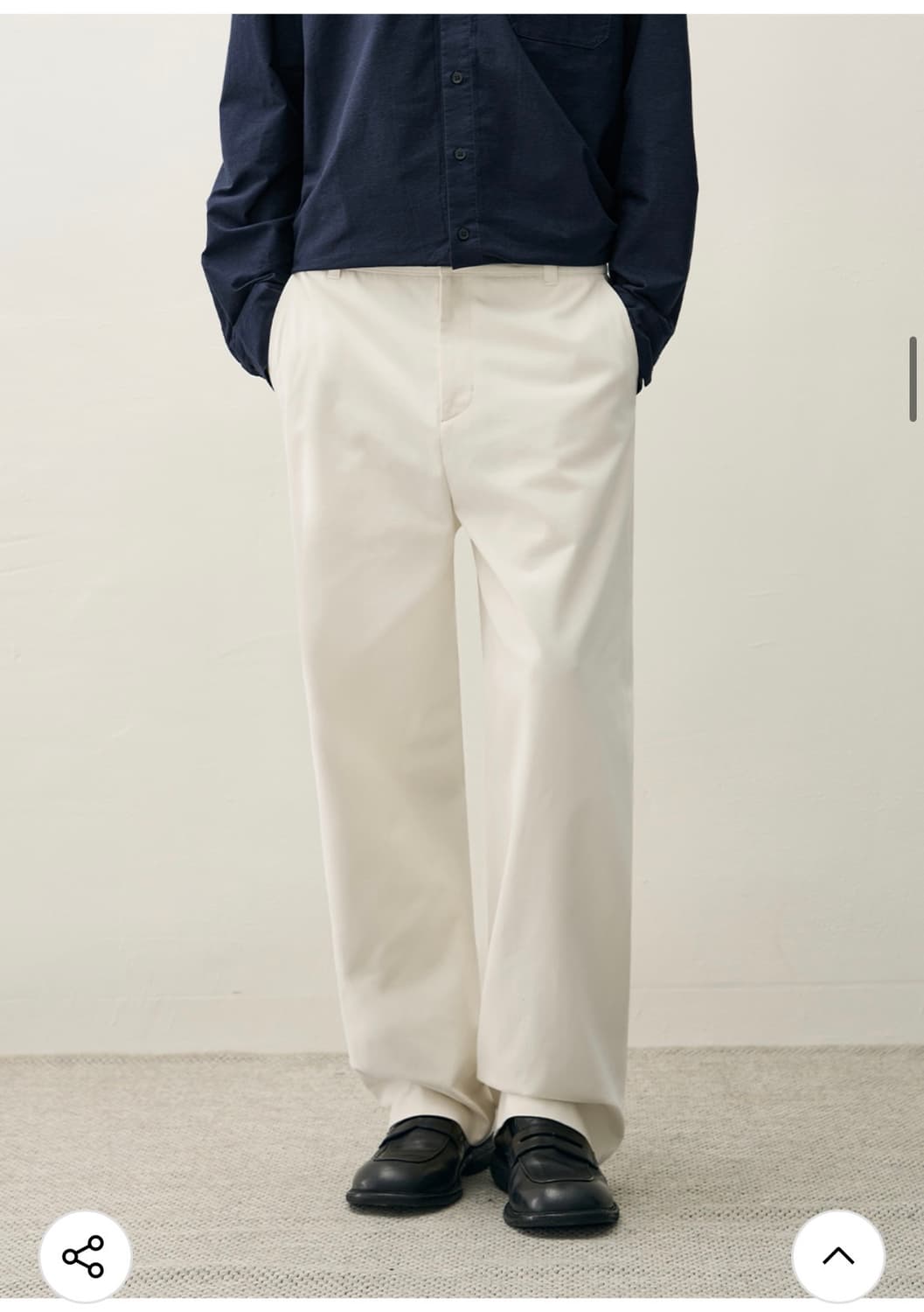 (새상품)(L) [패션플래닛X드로우핏] 세미 와이드 치노 팬츠 IVORY 상품이미지6