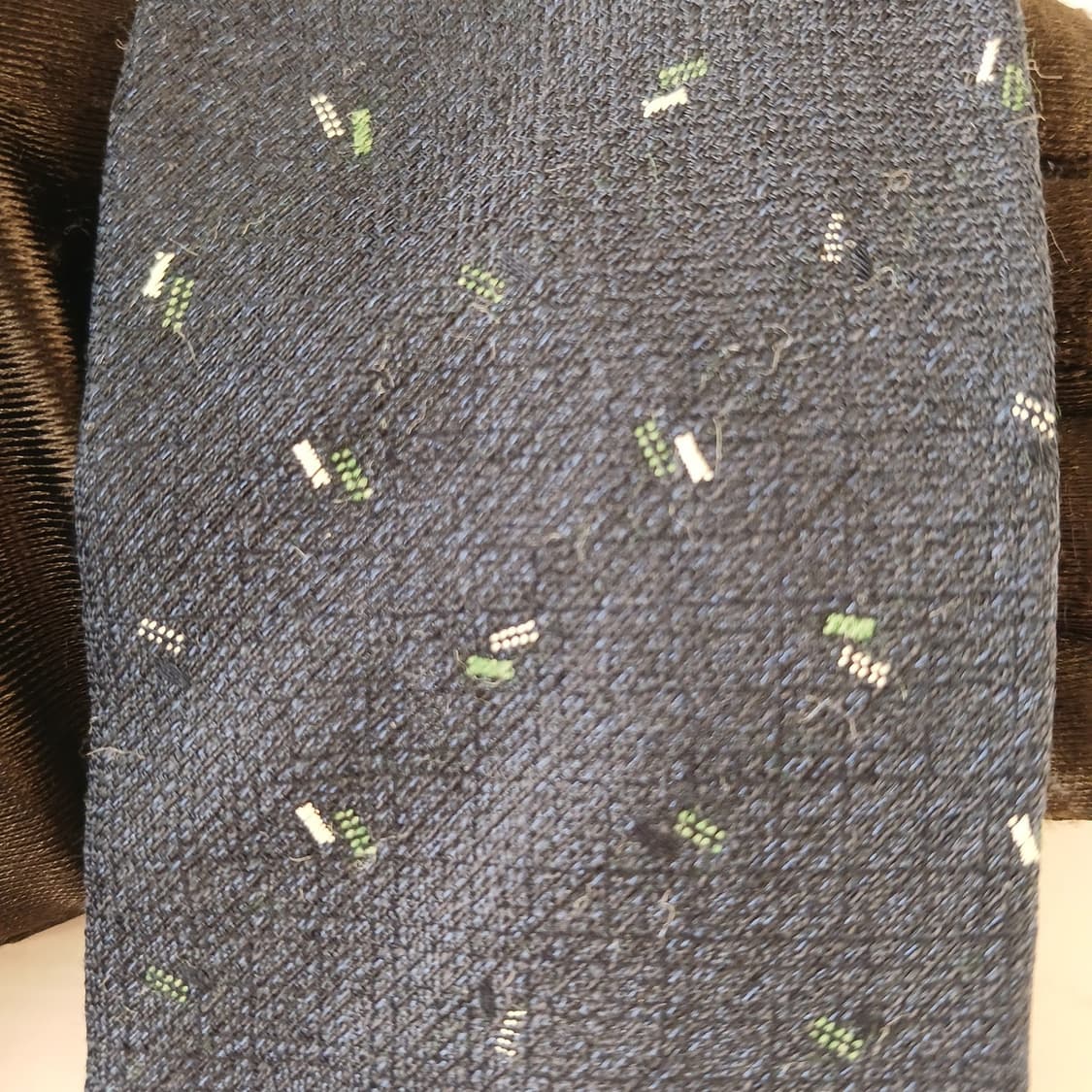 앤드지 실크 혼방 네이비 미니 패턴 넥타이 7cm 새제품 A19442
 상품이미지5