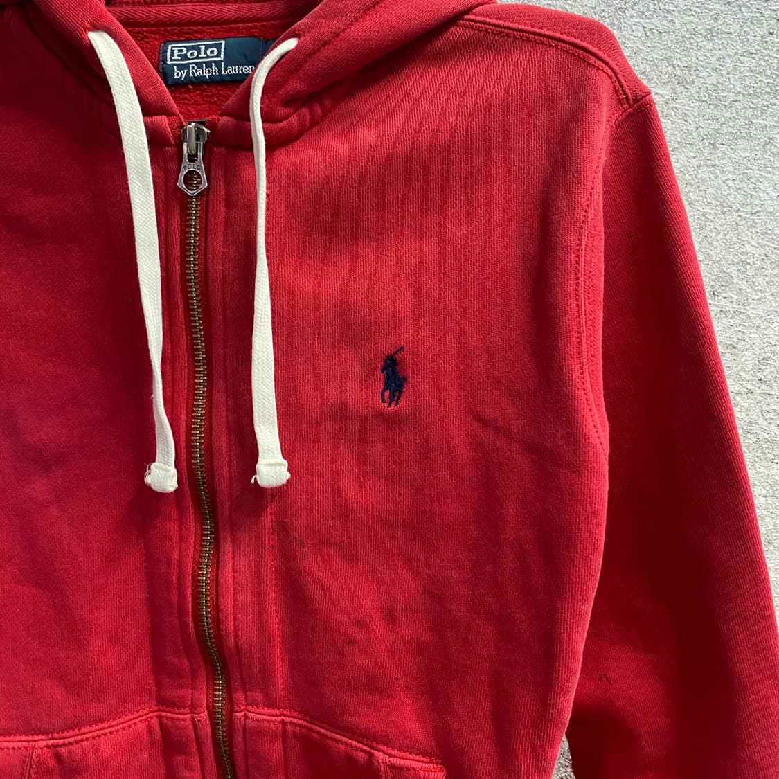 폴로 랄프로렌 코튼 레드 후드집업 B4658 상품이미지3