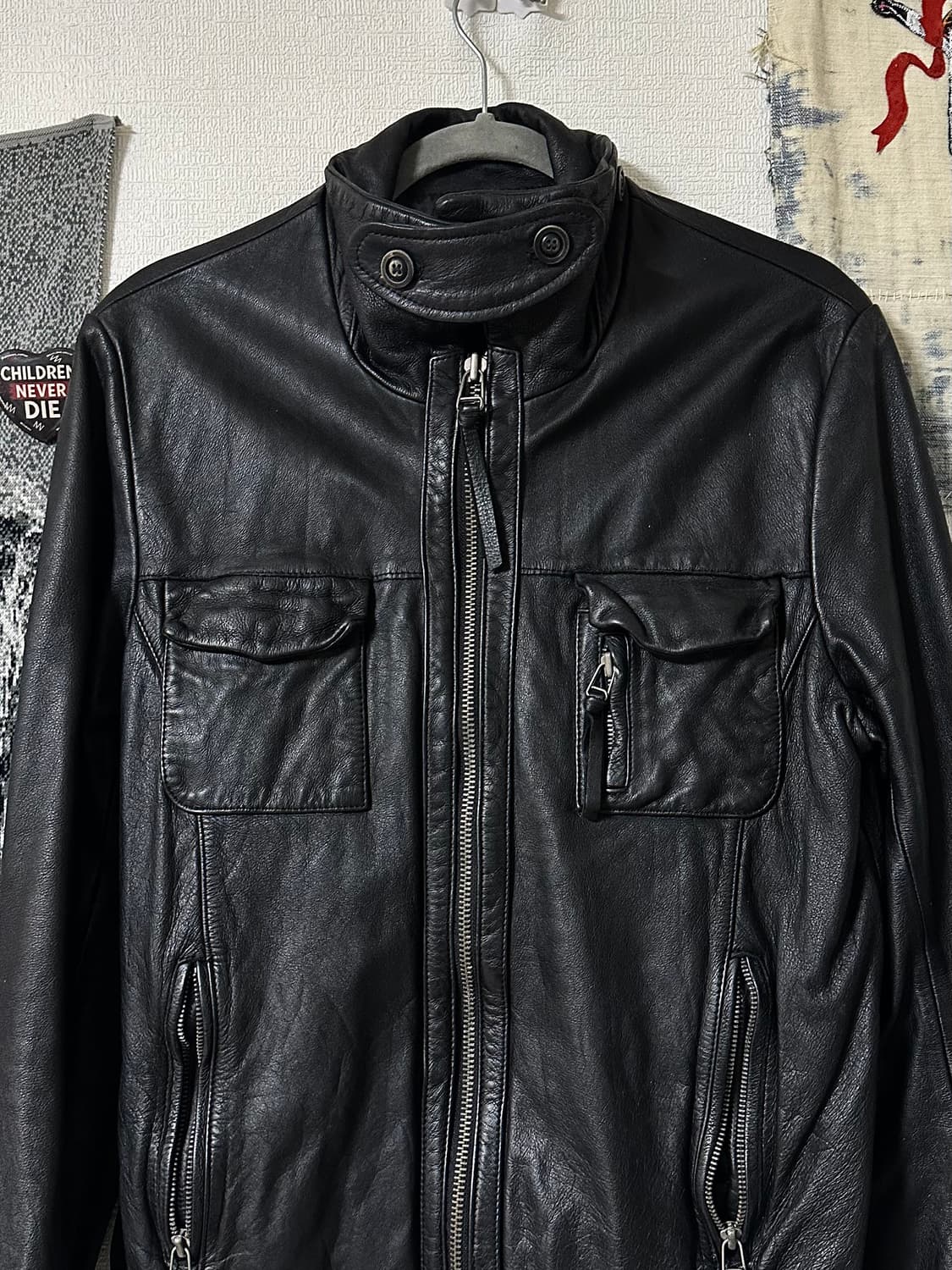 헤비 고트스킨 멀티포켓 레더 자켓 상품이미지5