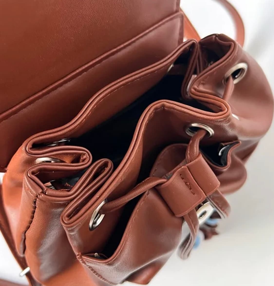 *무료배송* 빈티지 가죽 데님 미니 백팩 상품이미지3