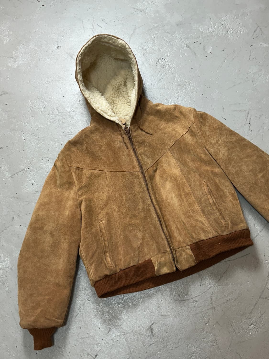 80’s 빈티지 시어스 무톤 후드 자켓 빈티지 레더 자켓 후드 상품이미지5