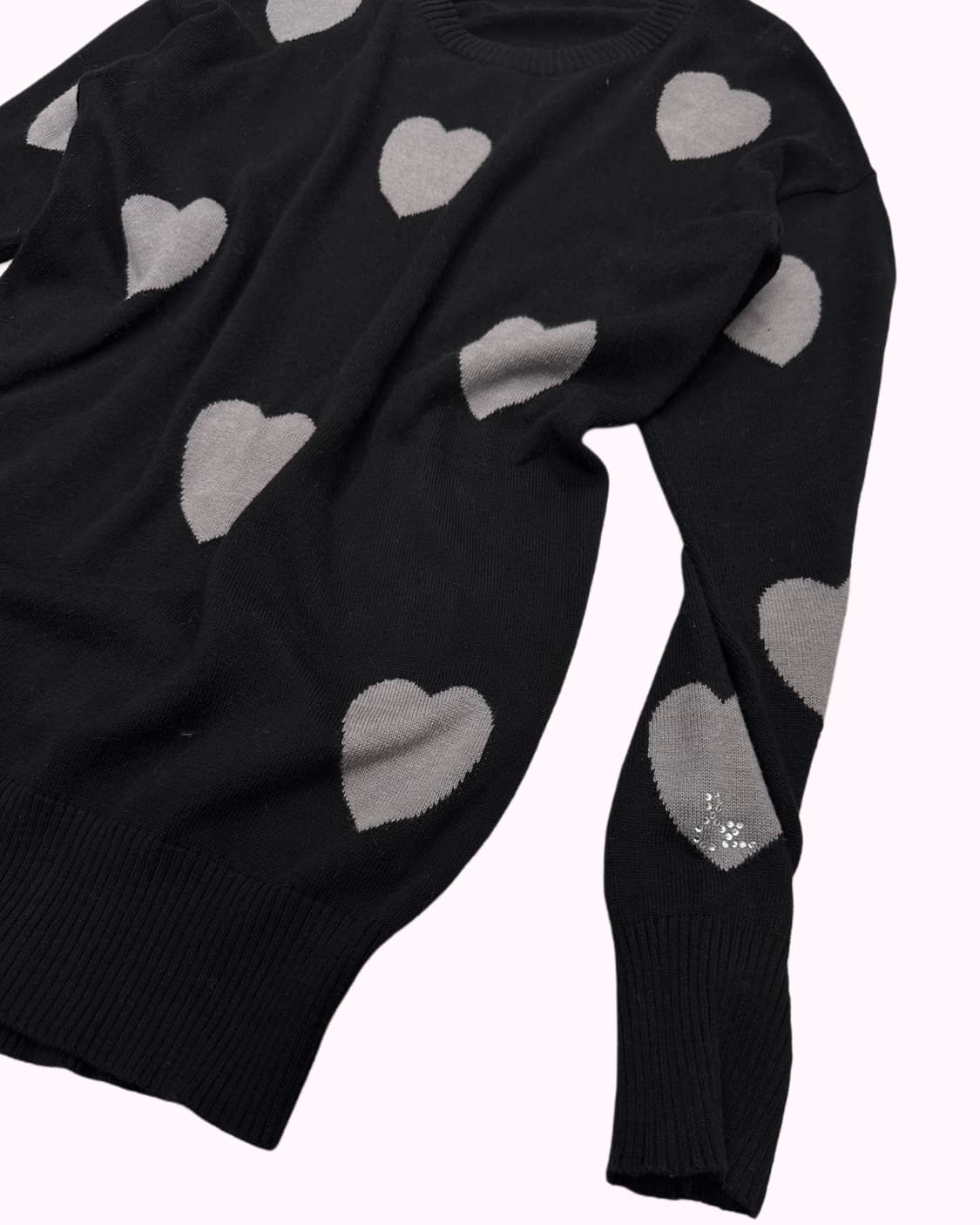 MASAMI SATOMI grey heart pattern knit 상품이미지3