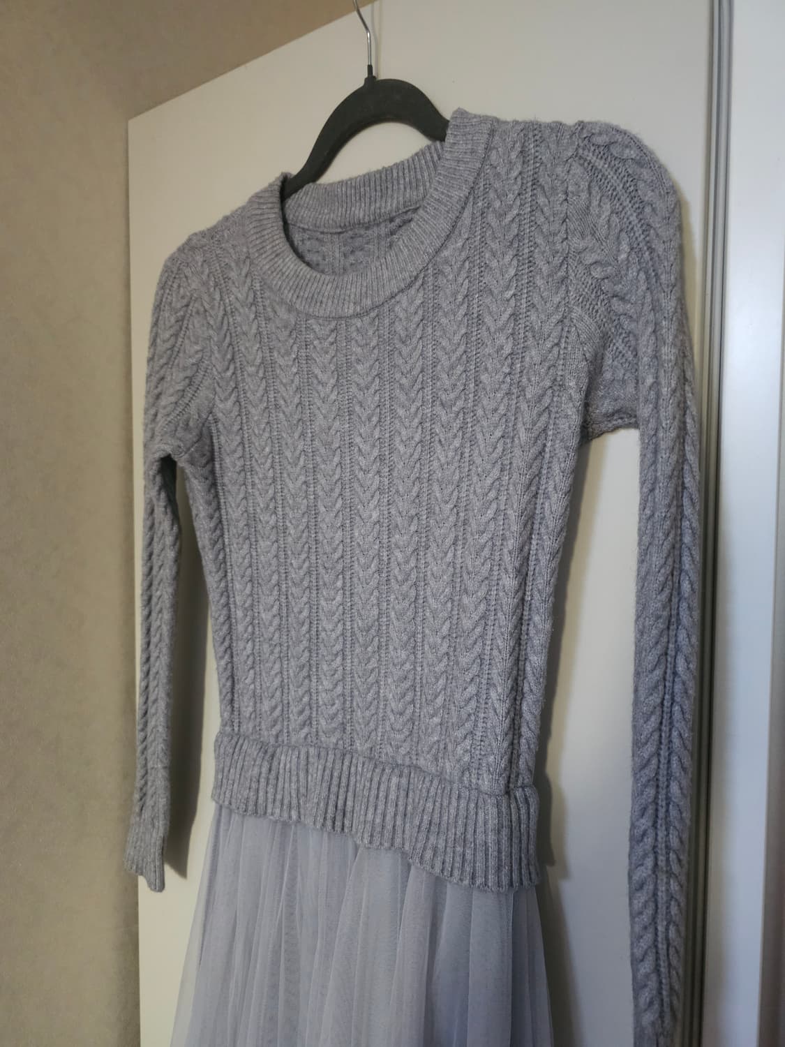 니트 샤 원피스 그레이 상품이미지2