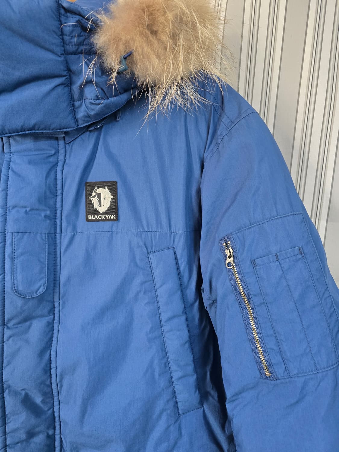 (110) 블랙야크 남성 블루 퍼 후드 구스다운 패딩 점퍼 상품이미지4