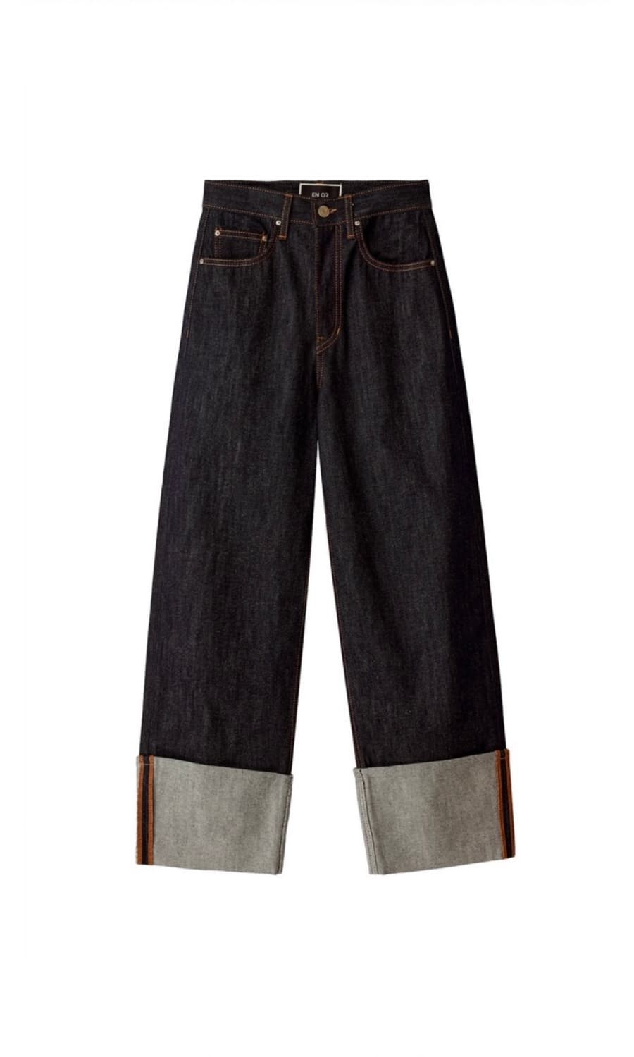 [s] 엔오르 와이드 롤 업 진 네이비 상품이미지3