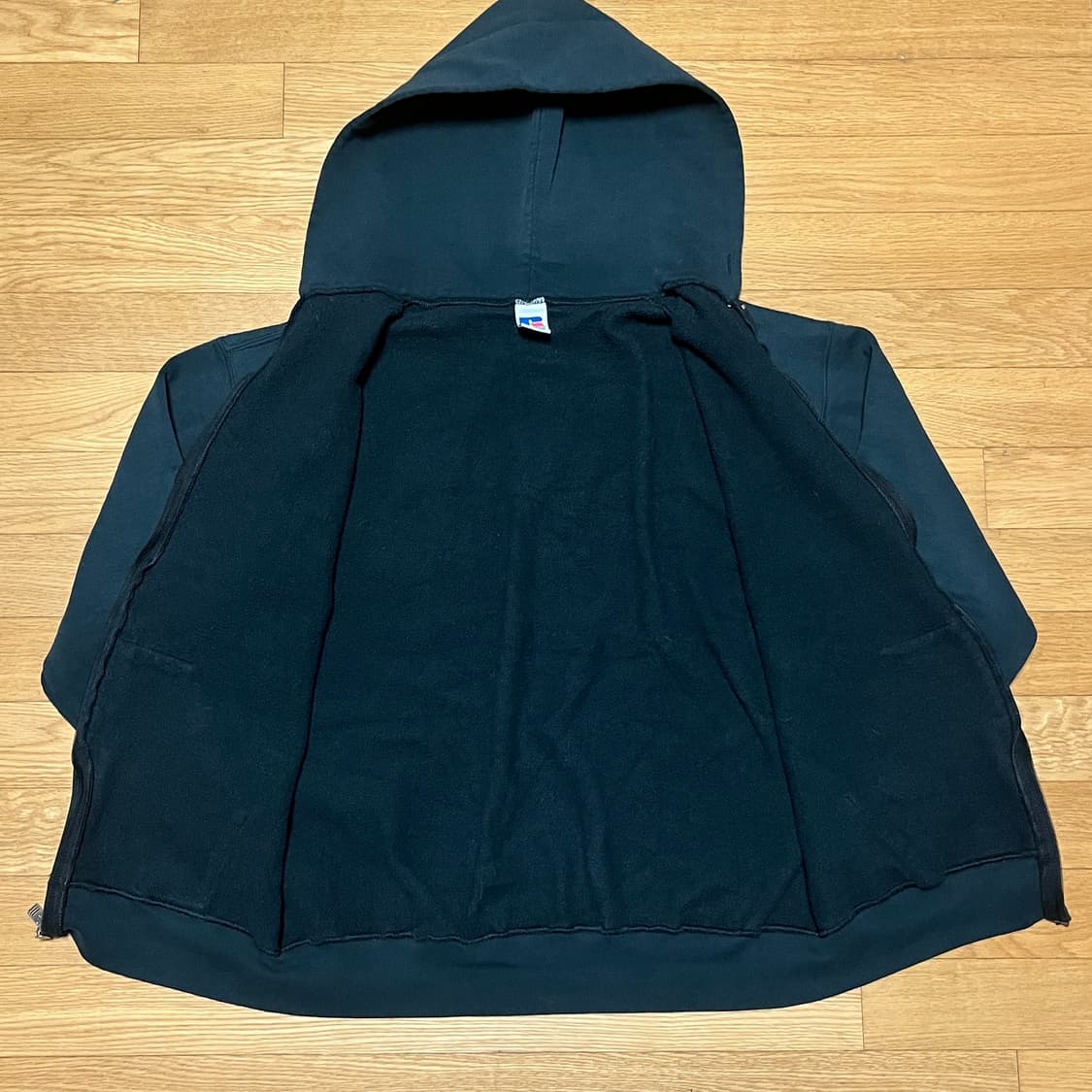 [L] 90s 빈티지 러셀 후드집업 블랙 상품이미지3