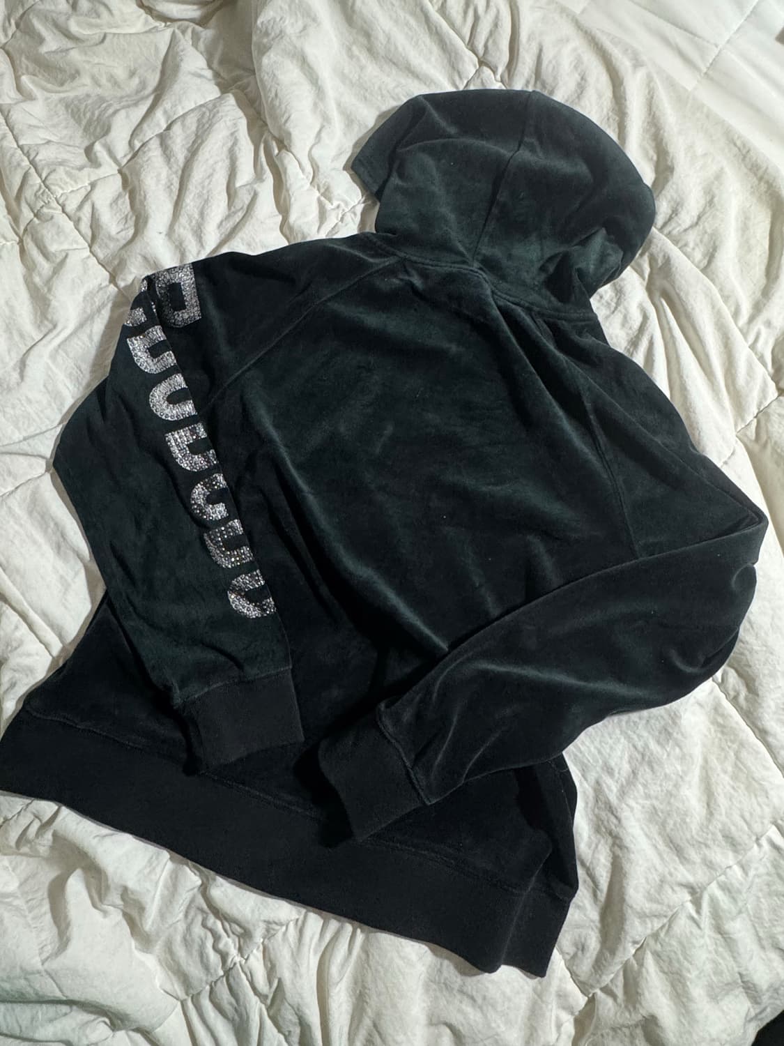 일본빈티지 BCBG 라인 큐빅 벨벳 여성 후드집업 후집 상품이미지2