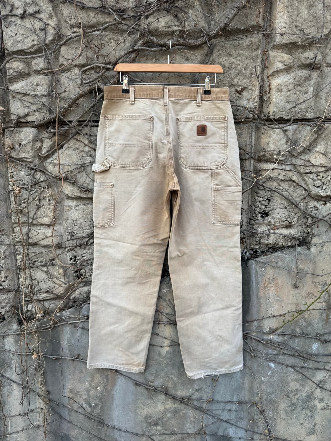 칼하트 빈티지 b11 brn 하드 페이딩 카펜터 싱글니 워크 팬츠 상품이미지2