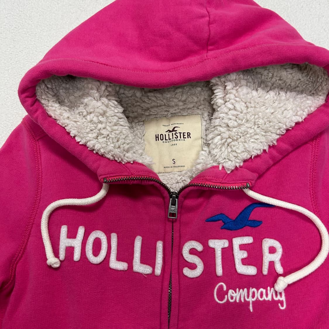 Hollister pink fleece hood zip-up 상품이미지6