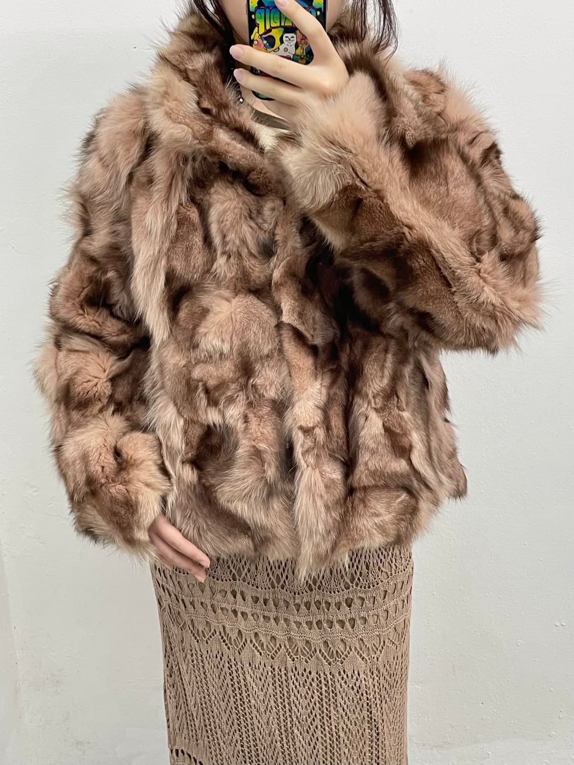 핑크 폭스 퍼자켓 상품이미지5