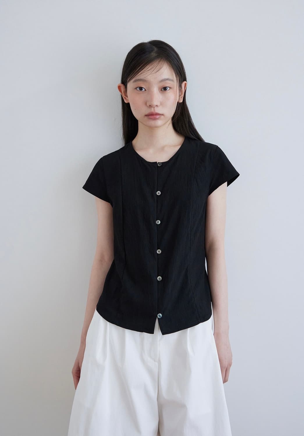 스텝어라운드 cap sleeve blouse 슬리브 블라우스 상품이미지1