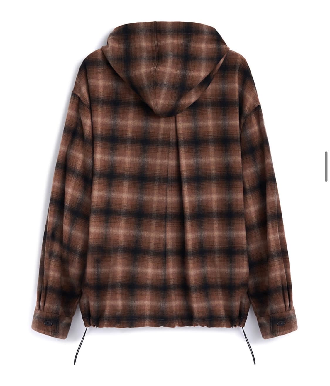 오아이오아이 체크 오버핏 후드 셔츠 브라운 S 상품이미지2