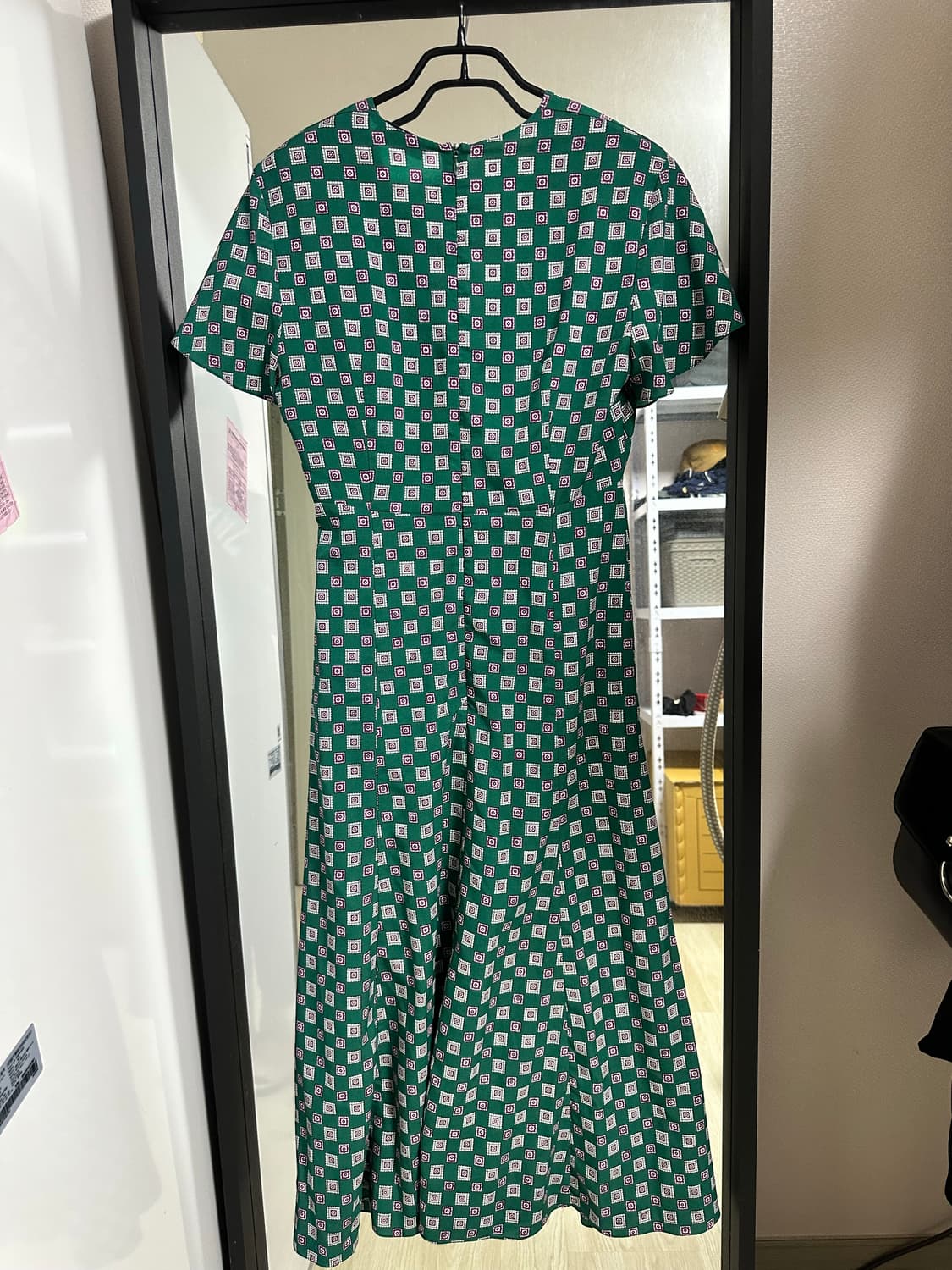 산드로 그린 패턴 롱 원피스 상품이미지3