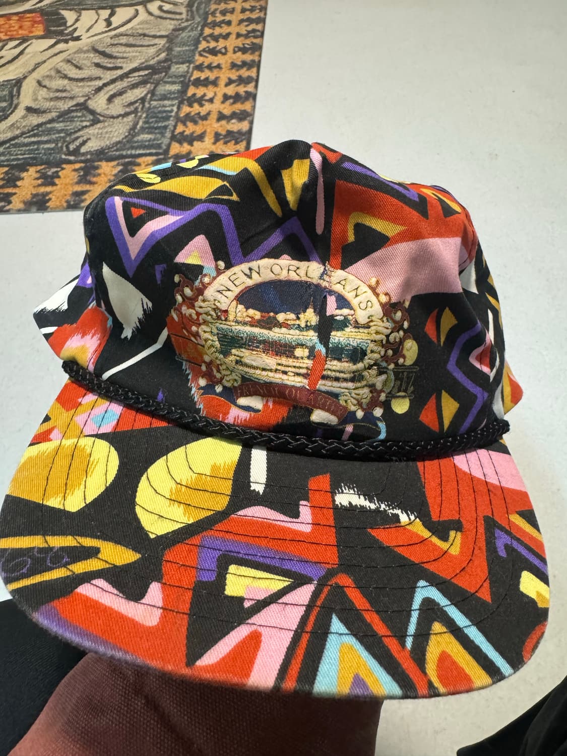 Nissin 뉴올리언스 아즈텍 무늬 빈티지 스냅백 모자 볼캡 상품이미지1