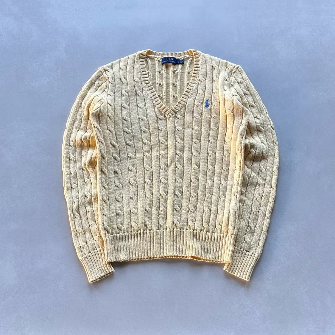 [S]폴로 랄프로렌 꽈배기 브이넥 니트 스웨터 상품이미지2