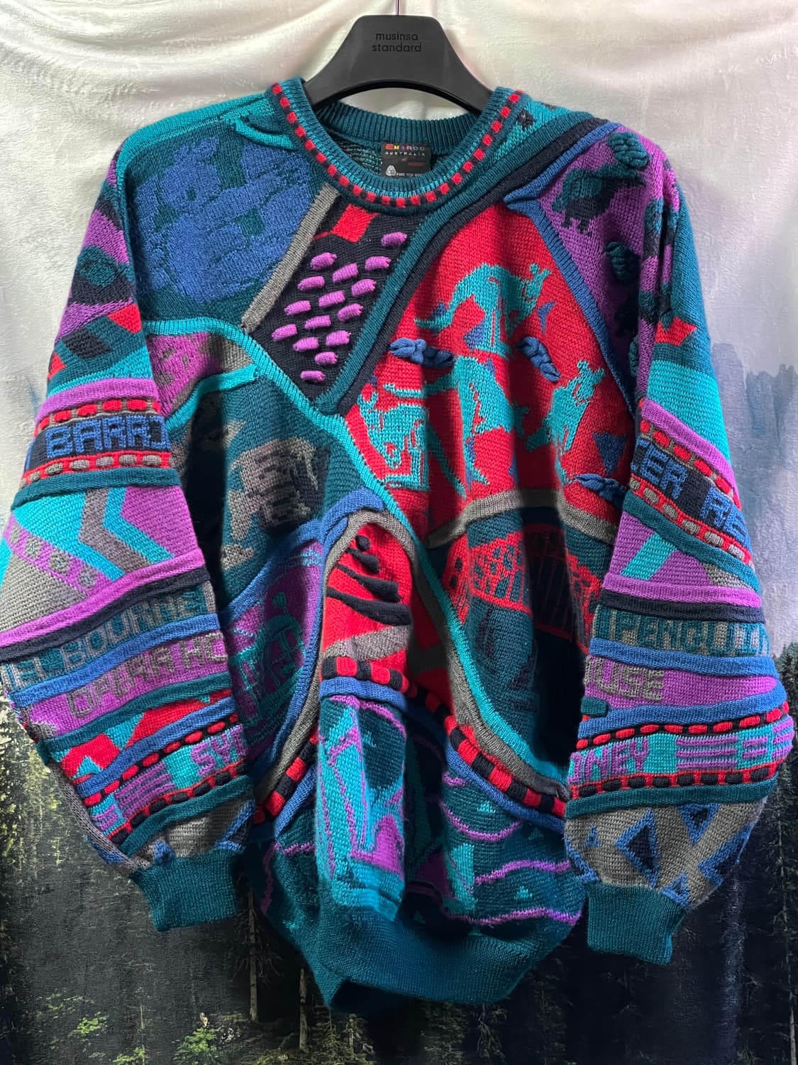 105) EMAROO 빈티지 호주 패턴 니트 스웨터 상품이미지1