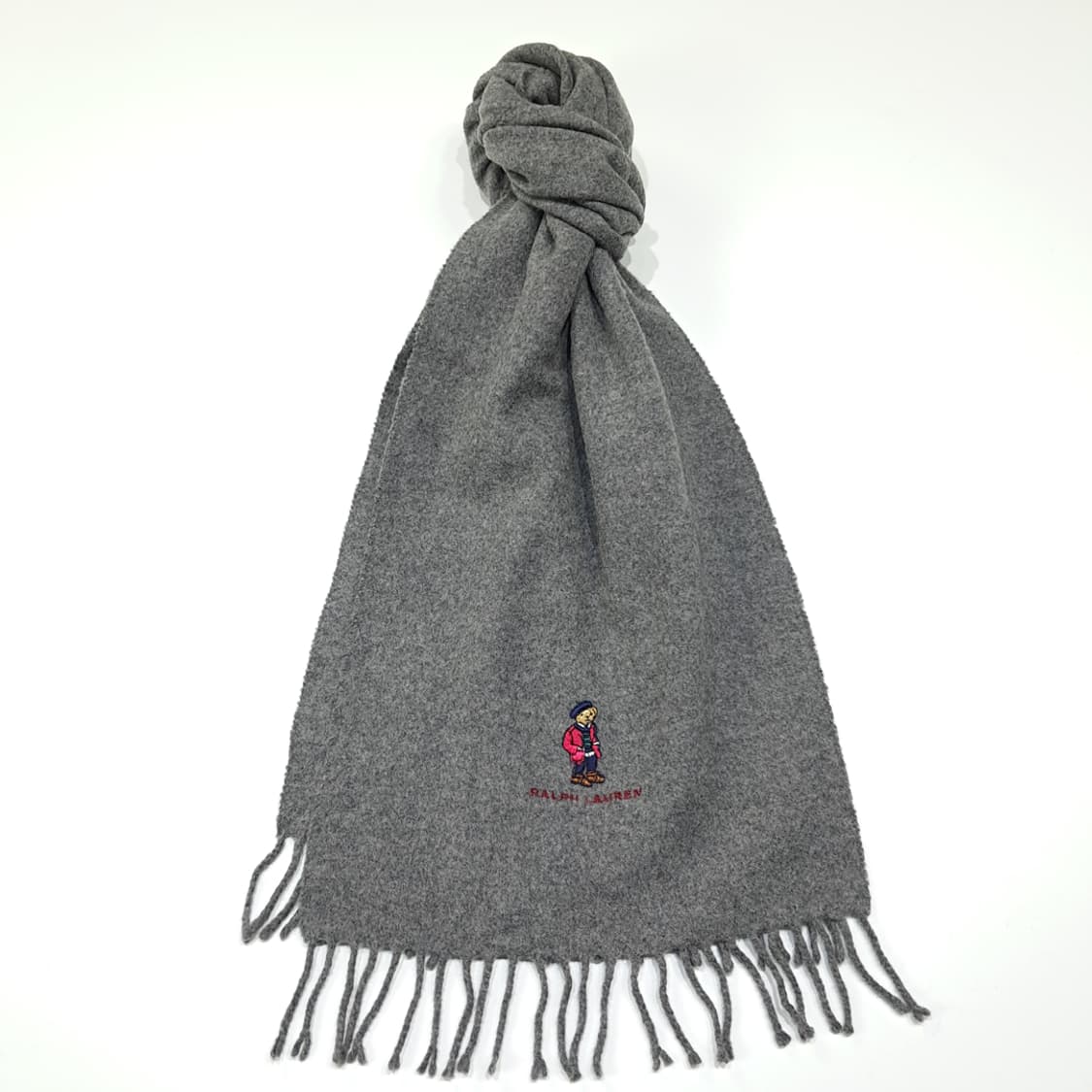 MX438 폴로 스코틀랜드판 램스울 폴로베어 그레이 머플러 목도리 상품이미지1