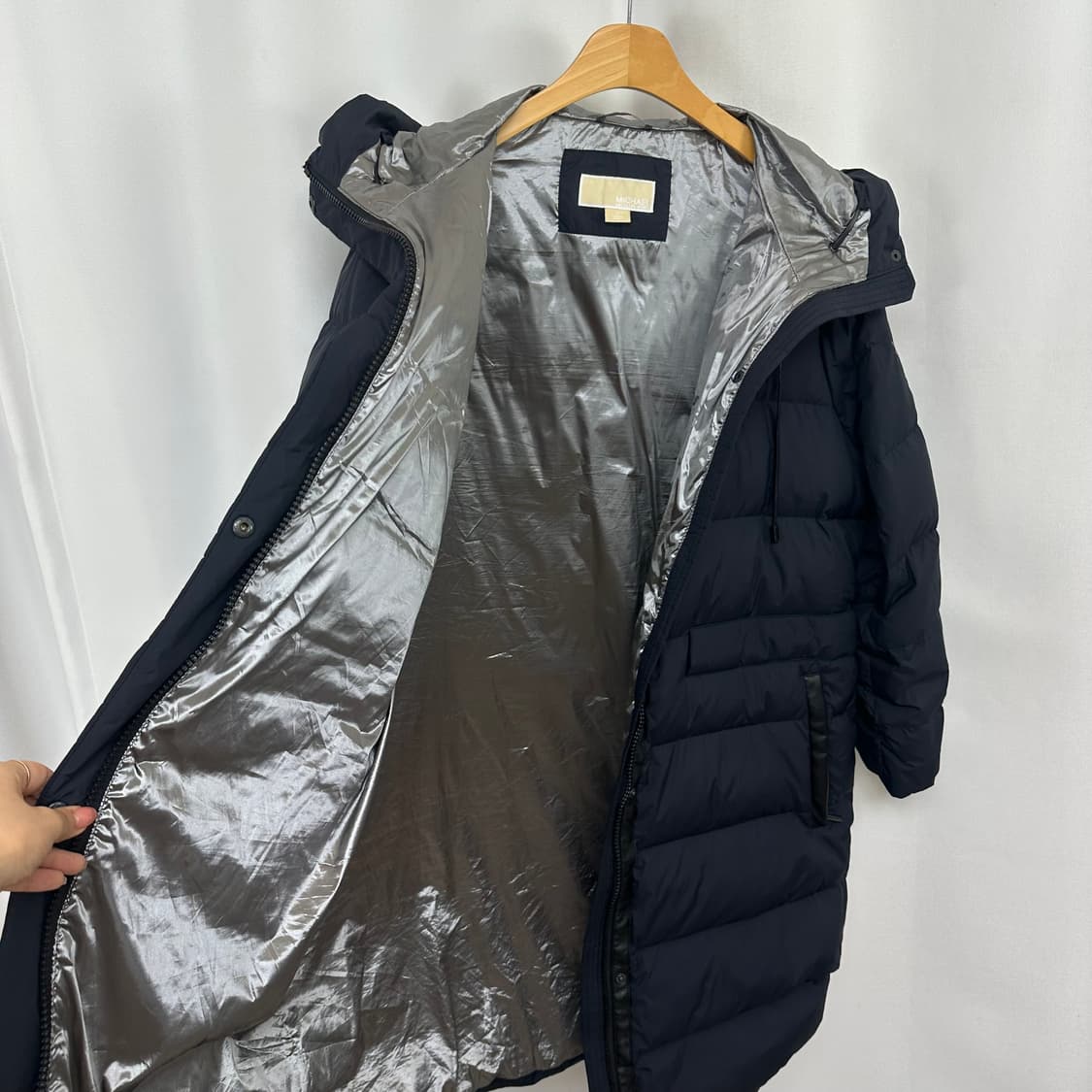 마이클코어스여성 후드 패딩 네이비 빅사이즈(실측130 상품이미지6