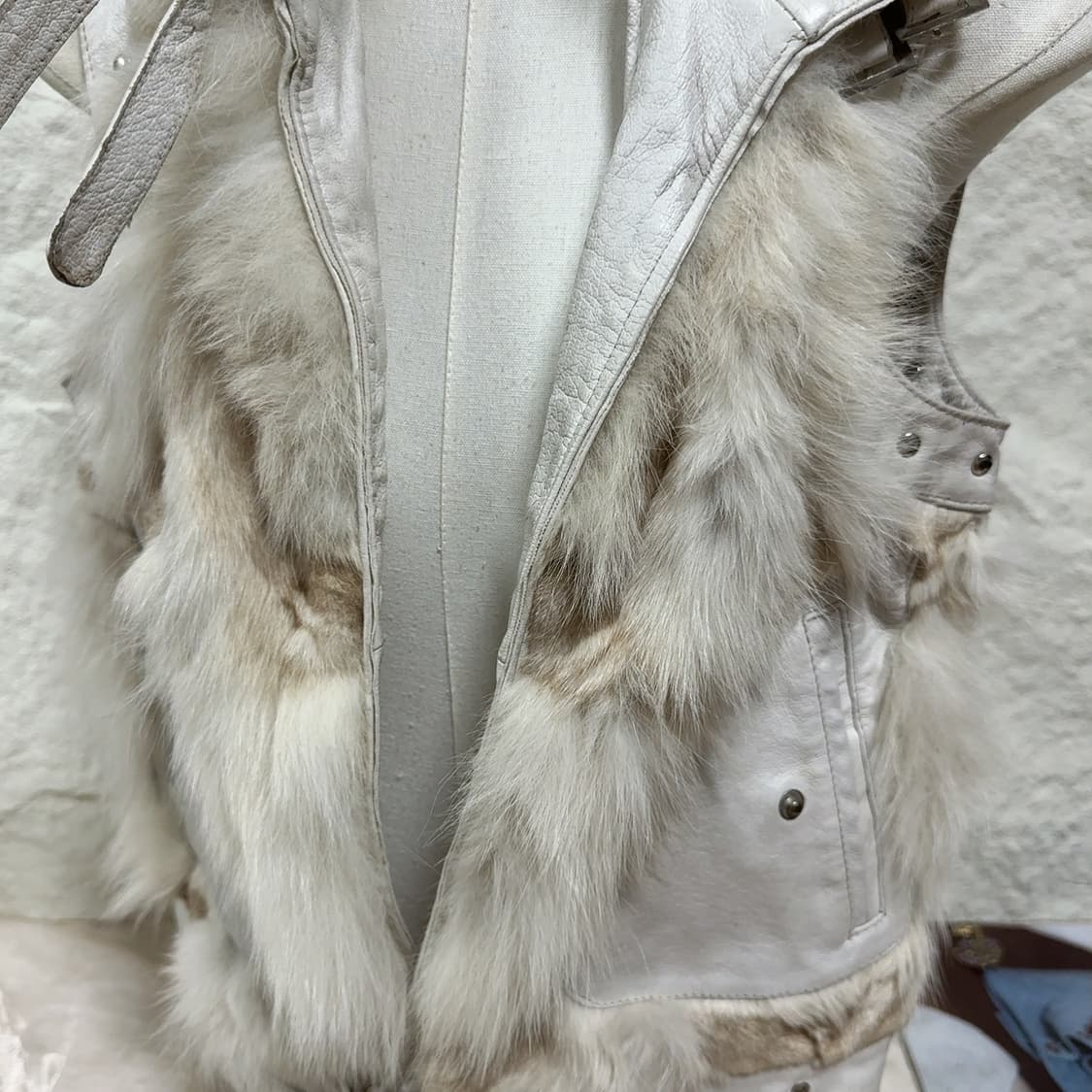 빈티지 고딕 여우털 폭스퍼 양가죽 조끼 베스트 상품이미지5