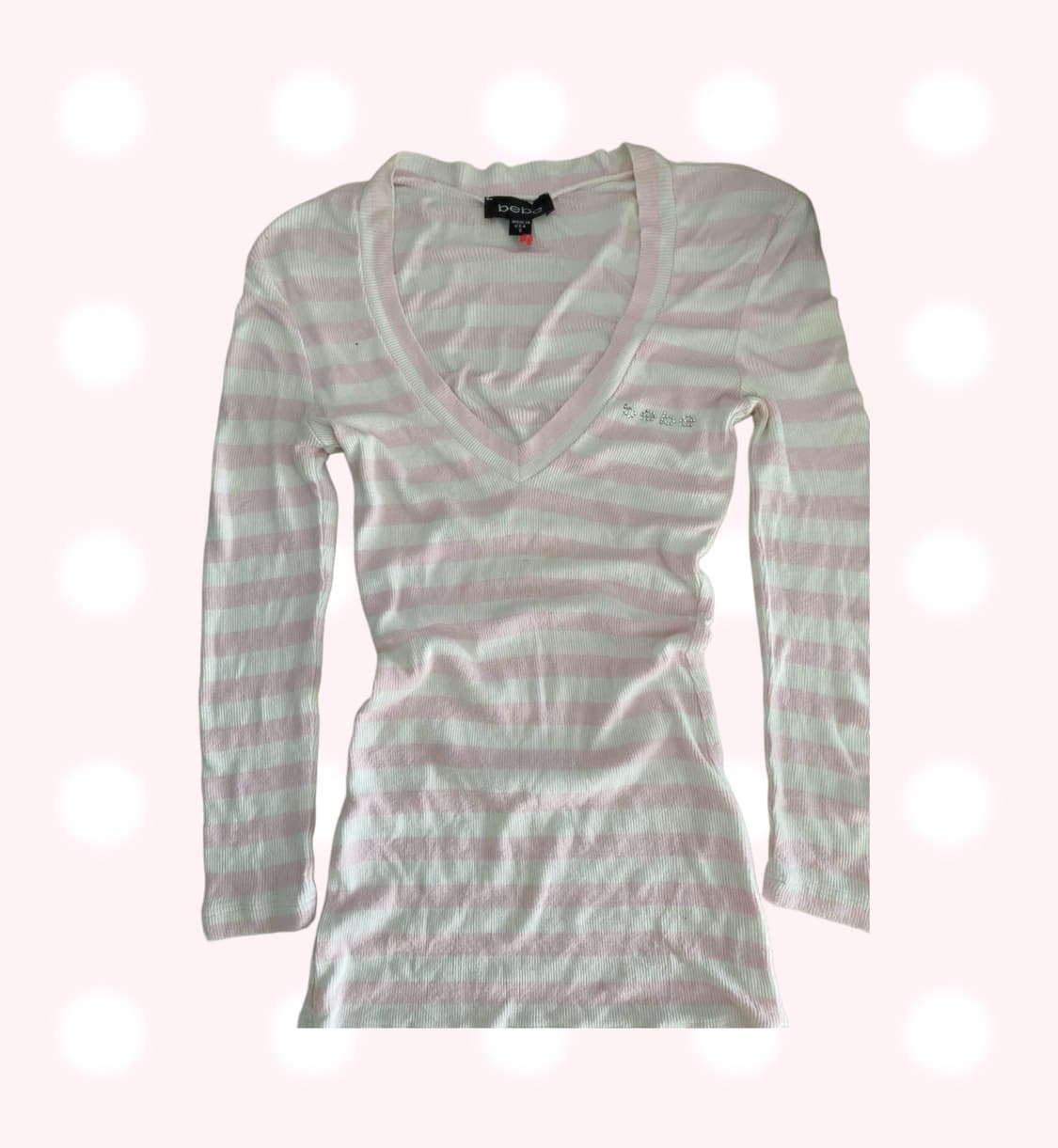 bebe 베이비핑크 스트라이프 티셔츠 (희귀매물) 상품이미지1