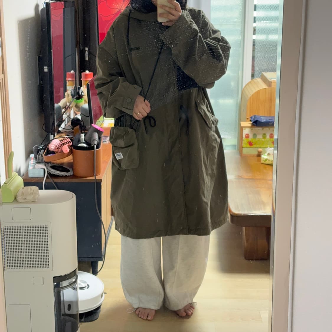 초강추) 아웃도어 m-65 유틸리티 개파카 야상자켓 (L 카키) 상품이미지10