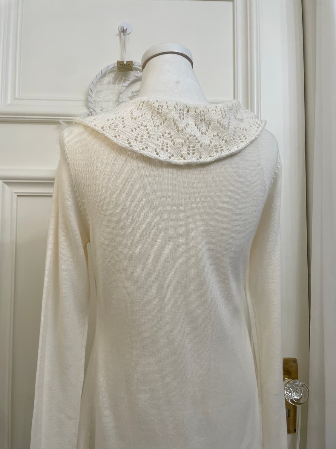 ivory crochet ruffle long cardigan&sheer 상품이미지4