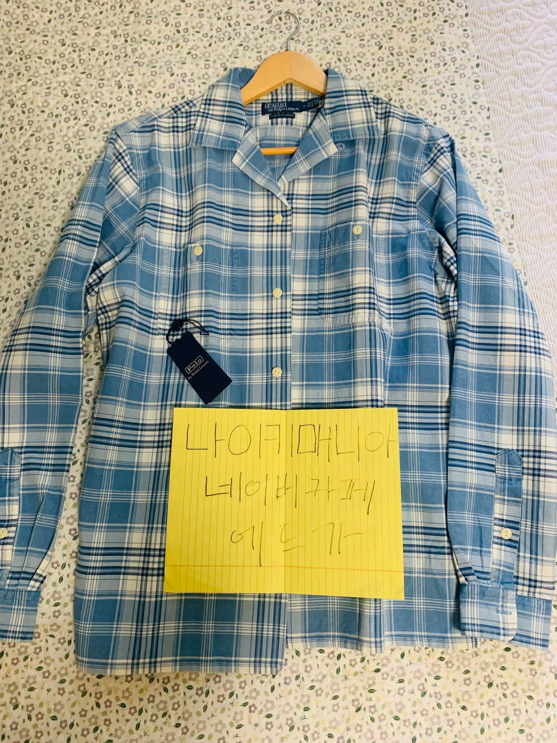 [M] 폴로 랄프로렌 클래식핏 인디고 플래드 캠프 셔츠 상품이미지4