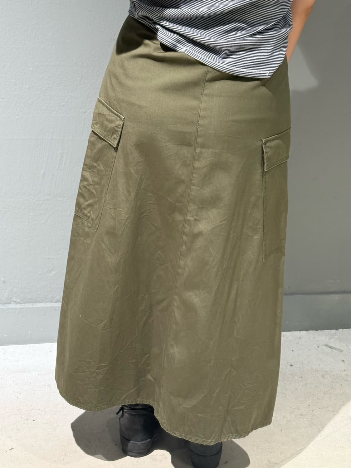 khaki pocket detail long sk 상품이미지4