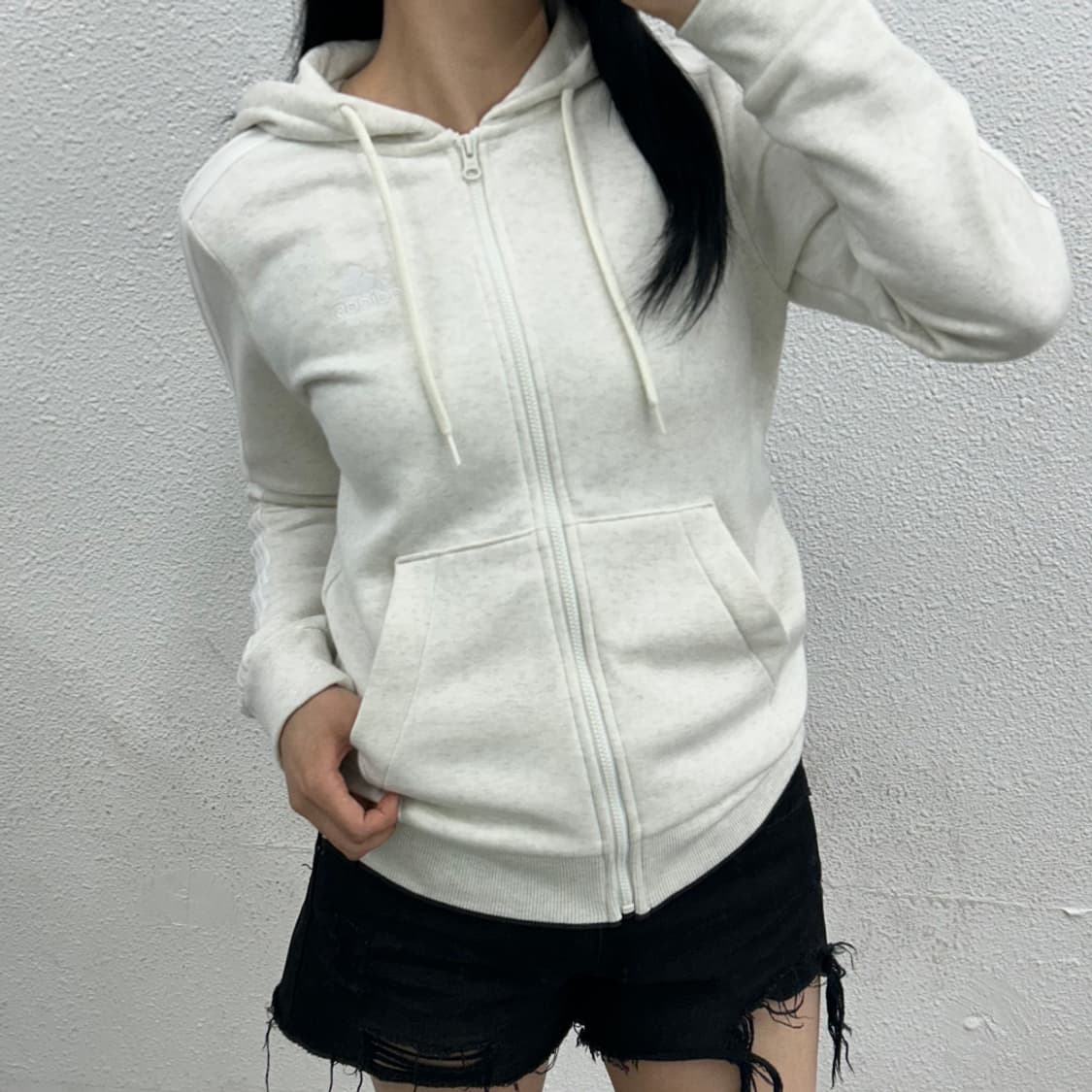 아디다스 화이트라인 아이보리 후드집업 XS 상품이미지2