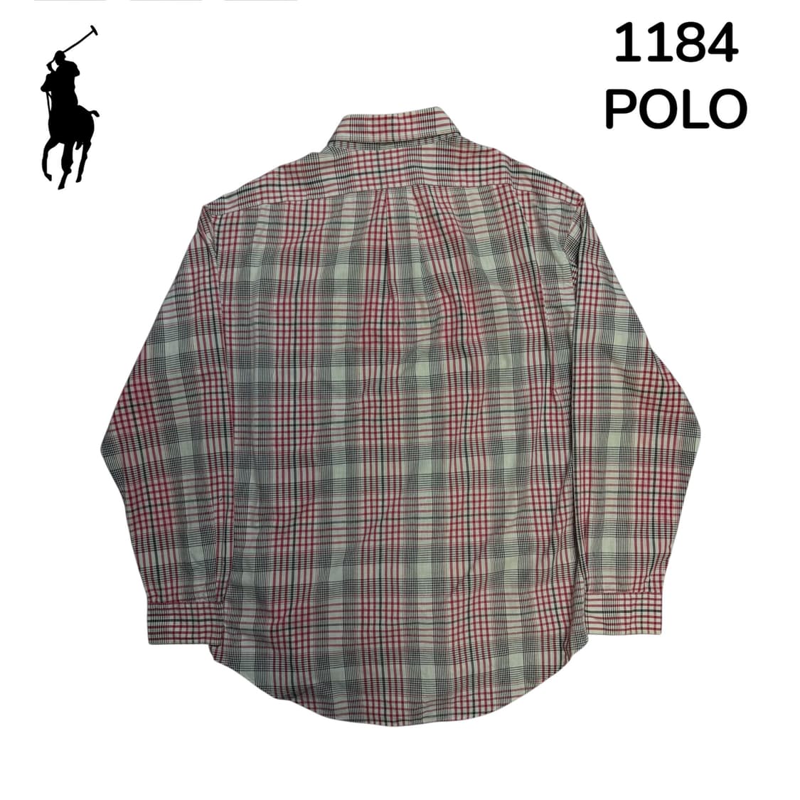 폴로 블랙 레드 패턴 체크 셔츠 M 상품이미지3
