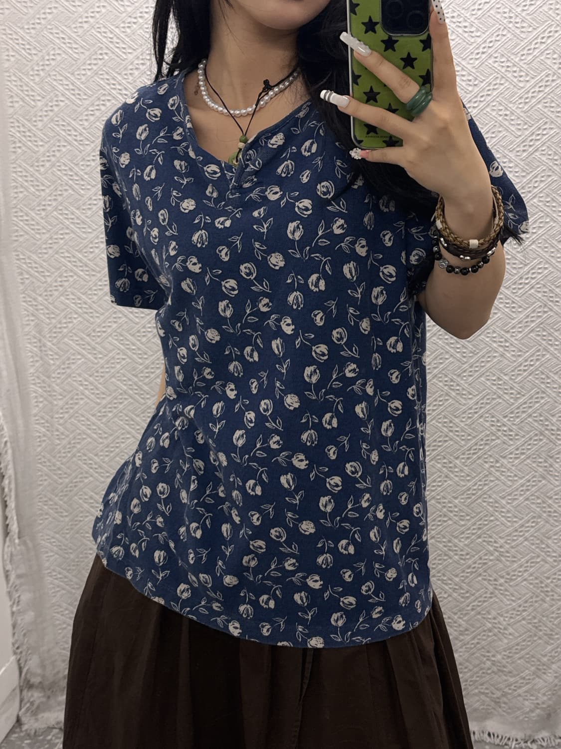 엘엘빈 빈티지 오리엔탈 에스닉 플라워 코지 반팔티 K0116 상품이미지2