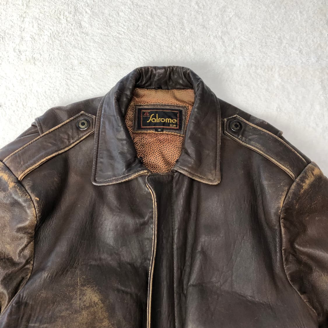 A2 하드에이징 레더 봄버자켓  상품이미지4