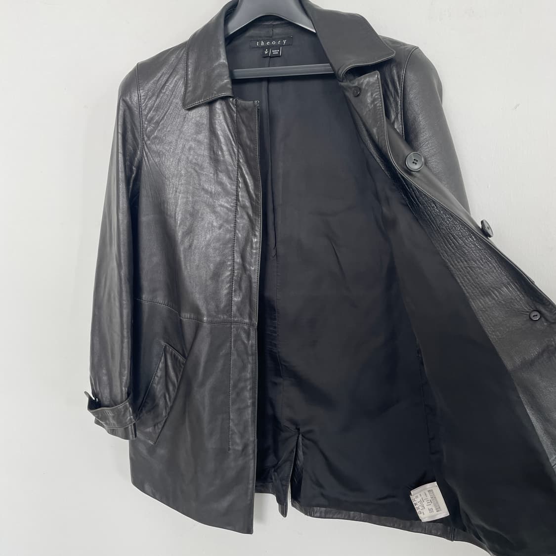 띠어리 블랙 가죽 자켓 카 코트 자켓 상품이미지5